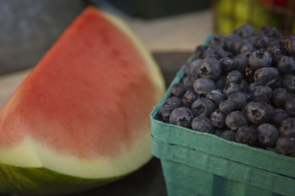 Wassermelone und Heidelbeeren aus Georgia