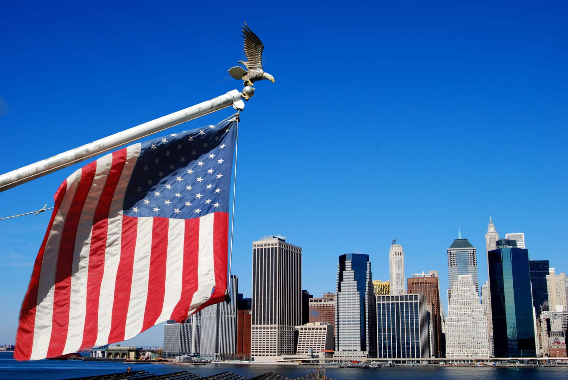 Amerikanische Flagge in Manhattan