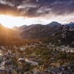 Sonnenuntergang über Estes Park, Colorado