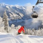 Skifahrer im Tiefschnee - Telluride