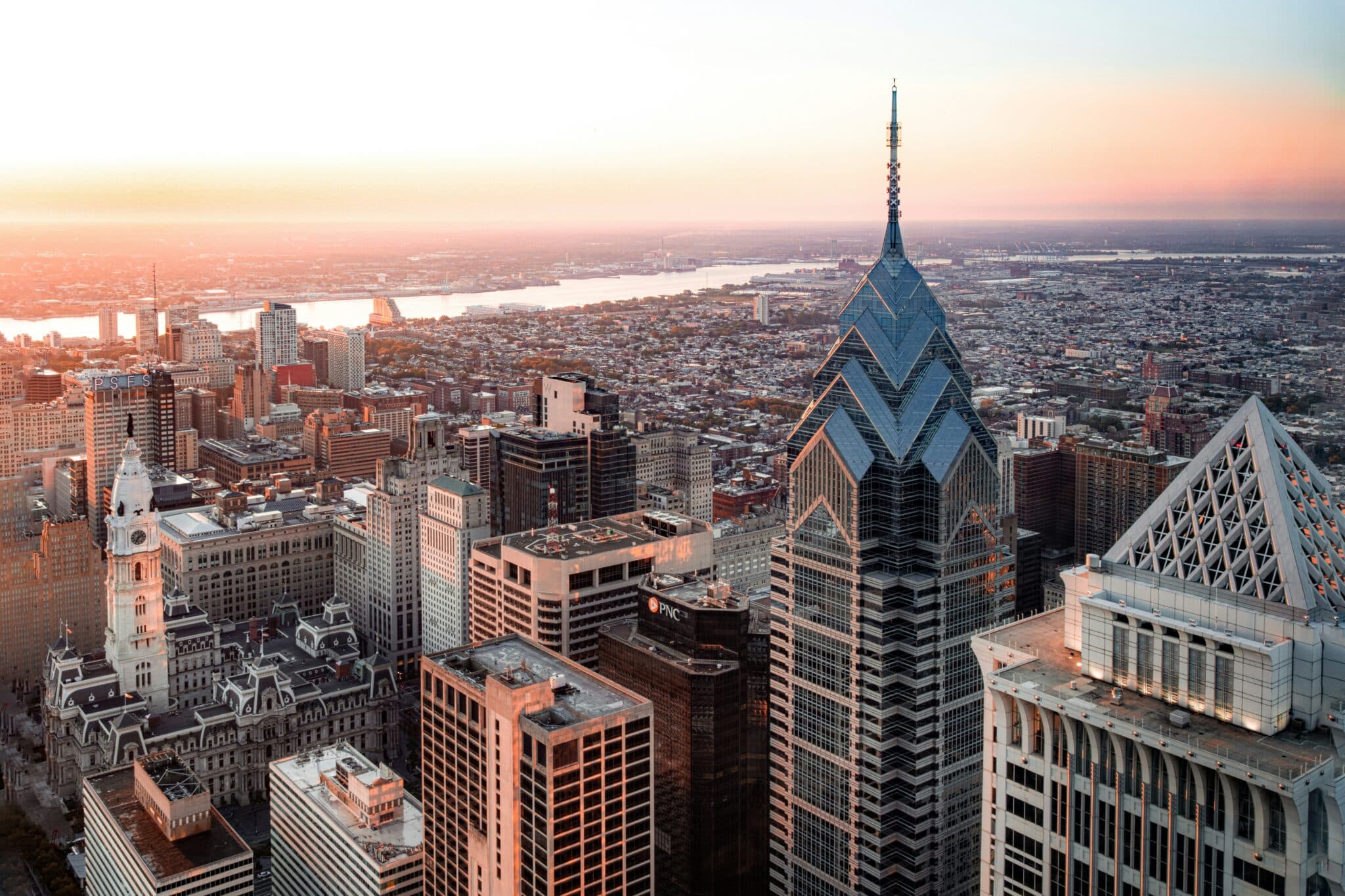 Blick auf Philadelphia von oben
