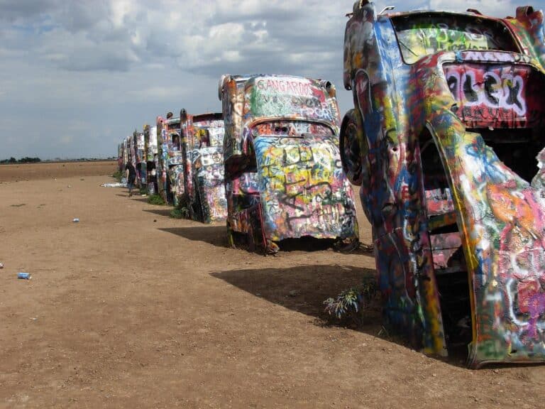 Cadillac Ranch an der Route 66 bei Amarillo, Texas