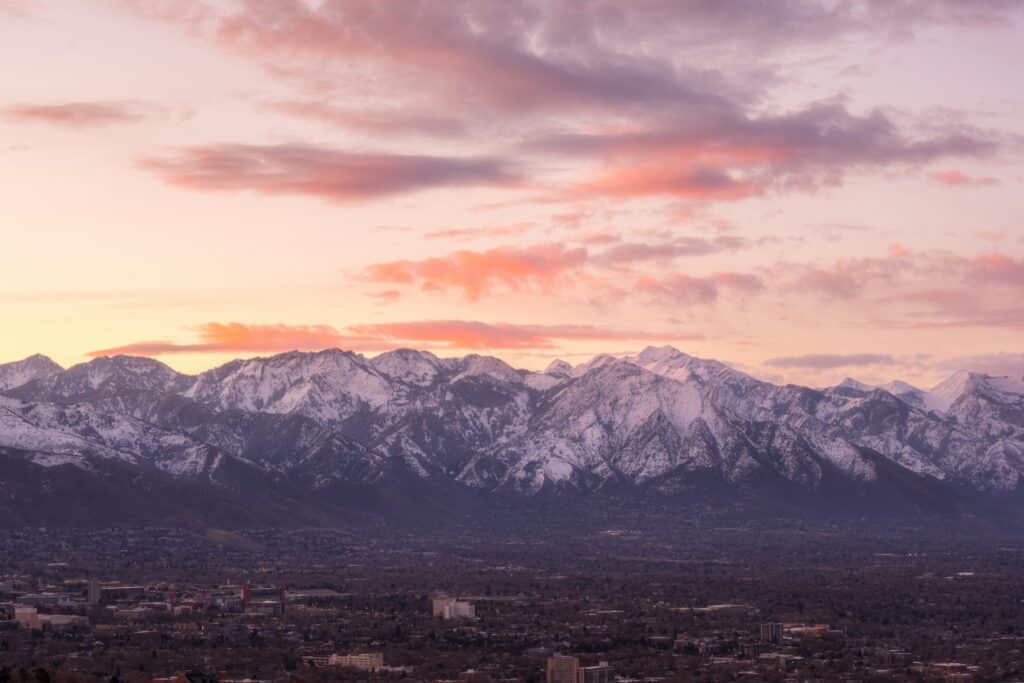 Sonnenuntergang über Salt Lake City, Utah