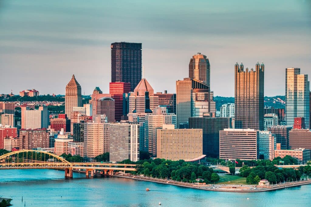 Blick auf die Skyline von Pittsburgh