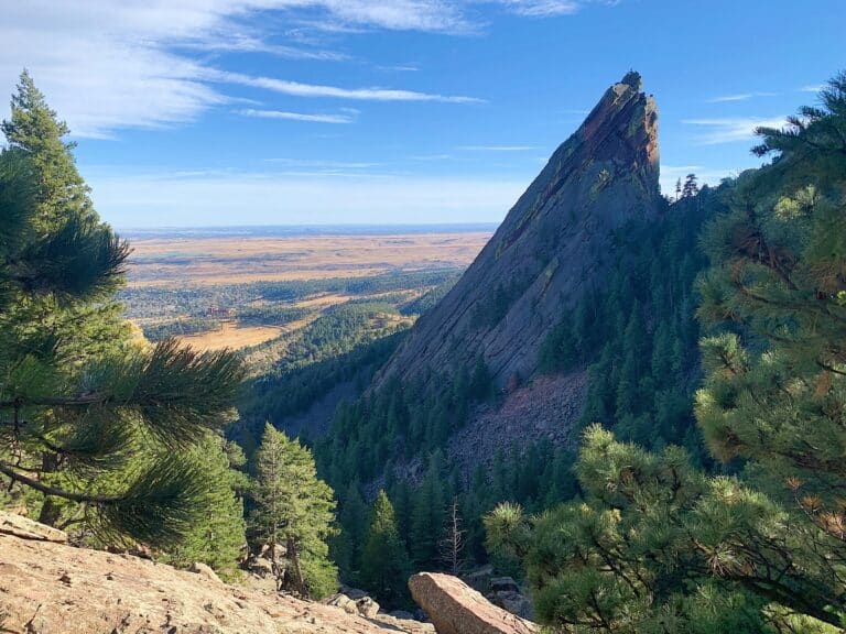 Flatirons oder Flatiron Rocks bei Boulder in Colorado
